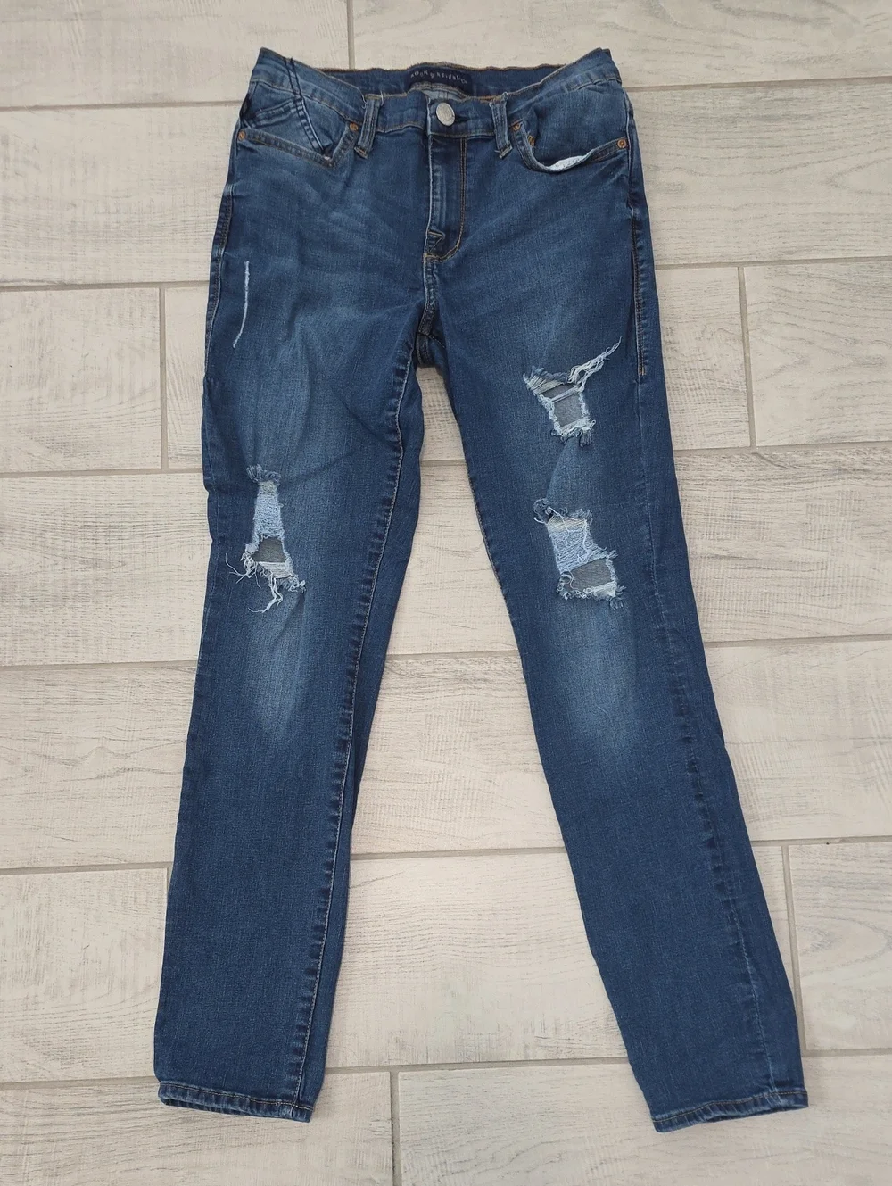 Rock & Republic Berlin Skinny Jeans Women's Size 14 Medium Wash Stretch Denim